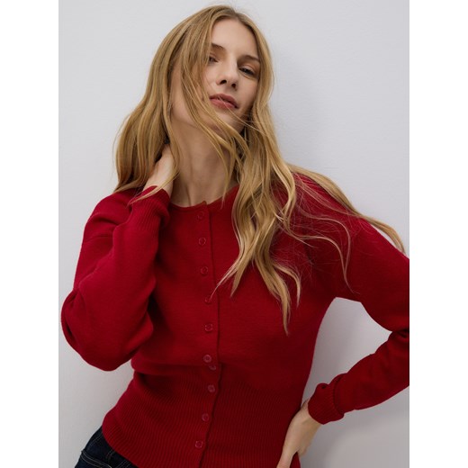 Reserved - Kardigan z domieszką wełny - czerwony ze sklepu Reserved w kategorii Swetry damskie - zdjęcie 187331592