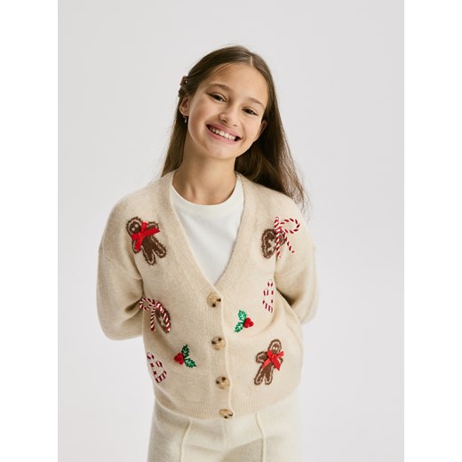 Reserved - Świąteczny kardigan - kremowy Reserved 164 (13 lat) Reserved