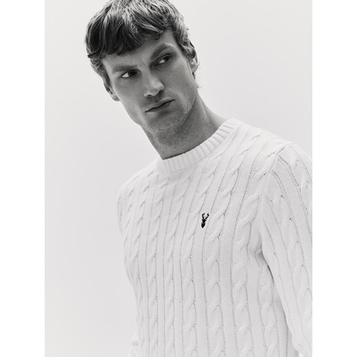Reserved - Sweter ze świątecznym wzorem - złamana biel ze sklepu Reserved w kategorii Swetry męskie - zdjęcie 187332053