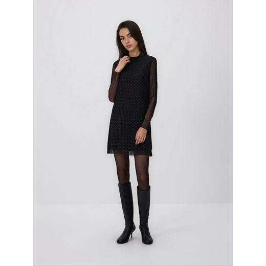 Reserved - Sukienka z dekoracyjnymi aplikacjami - czarny ze sklepu Reserved w kategorii Sukienki - zdjęcie 187332120
