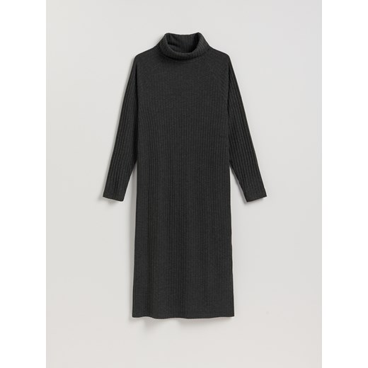 Reserved - Dzianinowa sukienka z golfem - ciemnoszary ze sklepu Reserved w kategorii Sukienki - zdjęcie 187332142