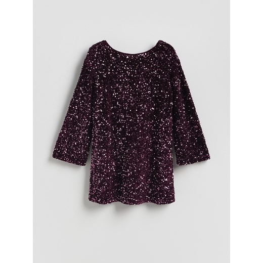 Reserved - Sukienka mini z kokardą - ciemnofioletowy ze sklepu Reserved w kategorii Sukienki - zdjęcie 187332172