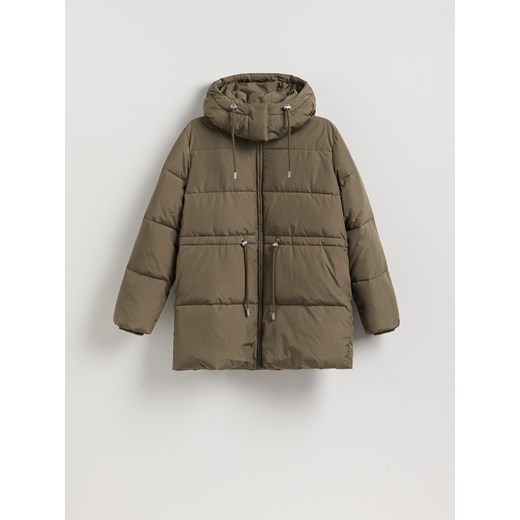 Reserved - Pikowana kurtka z odpinanym kapturem - oliwkowy ze sklepu Reserved w kategorii Kurtki damskie - zdjęcie 187332224