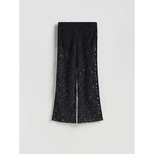 Reserved - Koronkowe spodnie z wiskozą - czarny ze sklepu Reserved w kategorii Spodnie damskie - zdjęcie 187332242