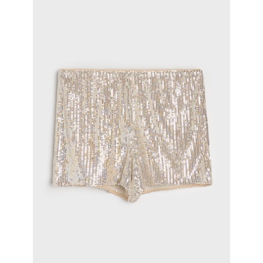 Sinsay - Szorty z cekinami - kremowy Sinsay M Sinsay