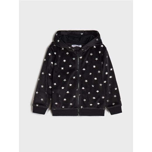 Sinsay - Bluza z kapturem w gwiazdki zapinana na zamek - czarny ze sklepu Sinsay w kategorii Bluzy chłopięce - zdjęcie 187333233