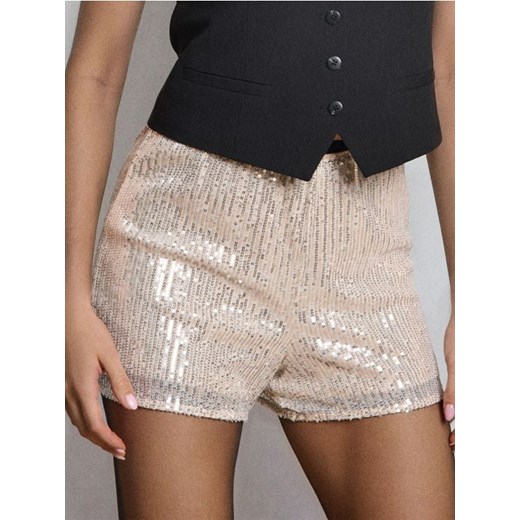 Sinsay - Szorty z cekinami - kremowy ze sklepu Sinsay w kategorii Szorty - zdjęcie 187333312