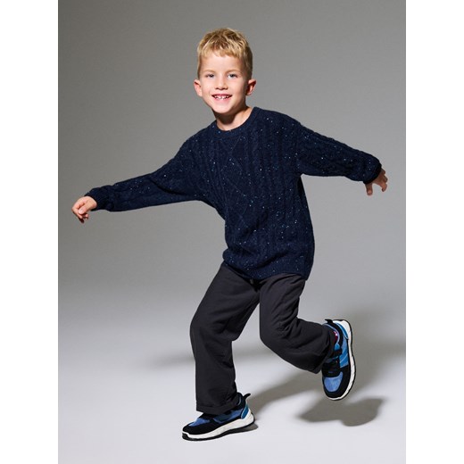 Sinsay - Sweter z dekoracyjnym splotem - granatowy Sinsay 104 (3-4 l) Sinsay