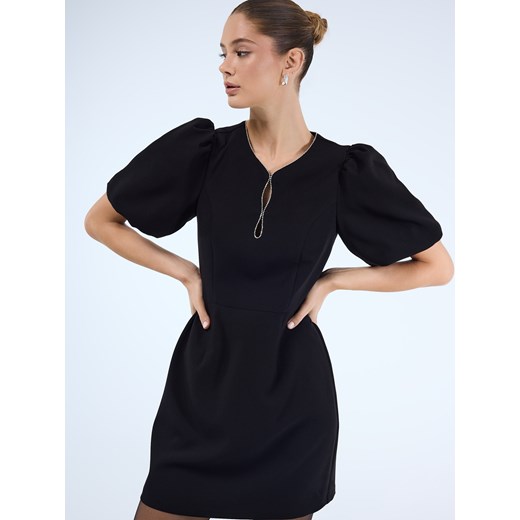 Mohito - Sukienka mini z bufiastymi rękawami - czarny ze sklepu Mohito w kategorii Sukienki - zdjęcie 187333581