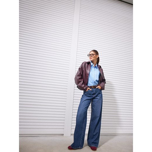 Mohito - Jeansy wide leg - granatowy ze sklepu Mohito w kategorii Jeansy damskie - zdjęcie 187333633