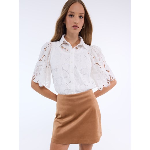Mohito - Koszula z krótkim rękawem - biały ze sklepu Mohito w kategorii Koszule damskie - zdjęcie 187333650