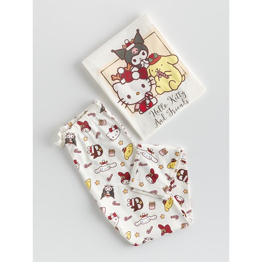 Reserved - Świąteczna piżama Hello Kitty and Friends - złamana biel ze sklepu Reserved w kategorii Piżamy dziecięce - zdjęcie 187334072