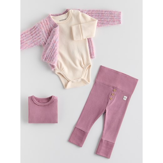 Reserved - Bawełniane body 2 pack - jasnofioletowy ze sklepu Reserved w kategorii Body niemowlęce - zdjęcie 187334102