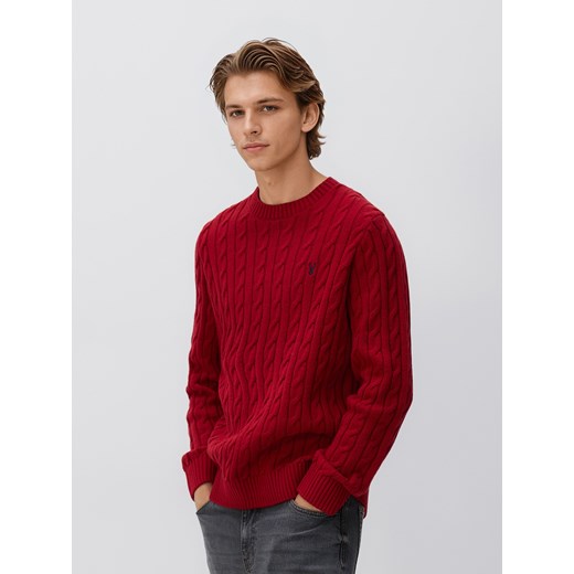 Reserved - Sweter ze świątecznym wzorem - czerwony ze sklepu Reserved w kategorii Swetry męskie - zdjęcie 187334120