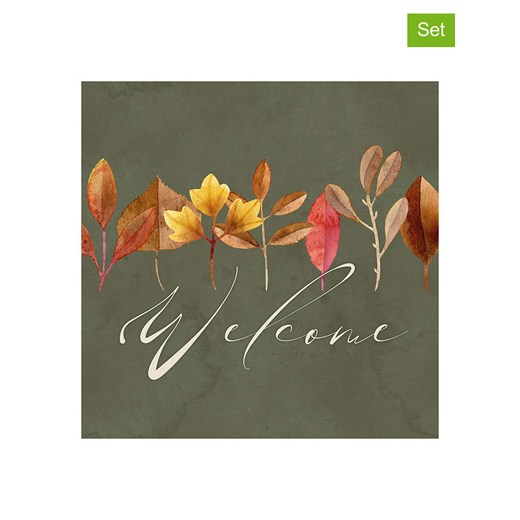 ppd Serwetki (40 szt.) &quot;Welcome Leaves&quot; w kolorze oliwkowo-pomarańczowym ze sklepu Limango Polska w kategorii Akcesoria kuchenne - zdjęcie 187335020
