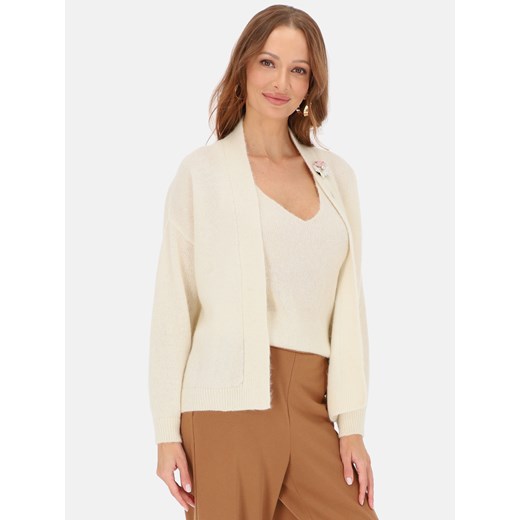 Kremowy kardigan i top z alpaki i wełny merino L'AF Viera ze sklepu Eye For Fashion w kategorii Swetry damskie - zdjęcie 187336634