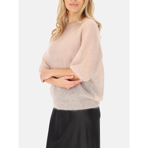 Beżowy sweter moherowy damski L'AF Era ze sklepu Eye For Fashion w kategorii Swetry damskie - zdjęcie 187336642