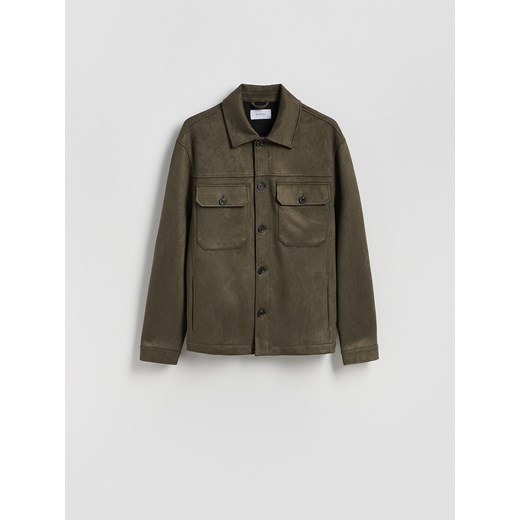 Reserved - Koszula z imitacji zamszu - zielony ze sklepu Reserved w kategorii Koszule męskie - zdjęcie 187336982