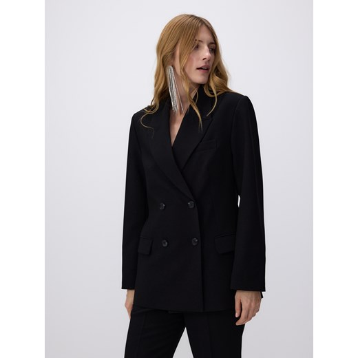 Reserved - Marynarka z błyszczącymi drobinkami - czarny Reserved S wyprzedaż Reserved