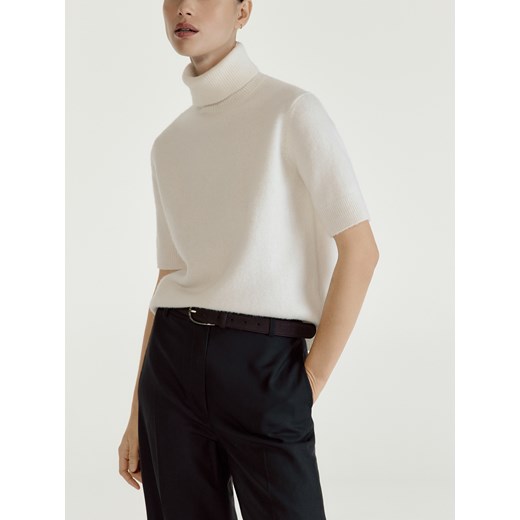 Reserved - Wełniany sweter - kremowy ze sklepu Reserved w kategorii Swetry damskie - zdjęcie 187338262