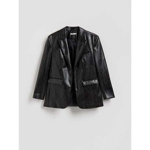 Reserved - Marynarka z imitacji skóry - czarny ze sklepu Reserved w kategorii Marynarki damskie - zdjęcie 187338411
