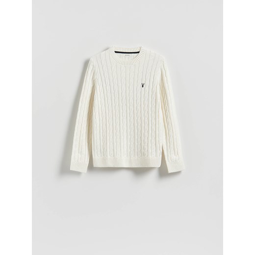 Reserved - Sweter ze świątecznym wzorem - złamana biel ze sklepu Reserved w kategorii Swetry męskie - zdjęcie 187338424