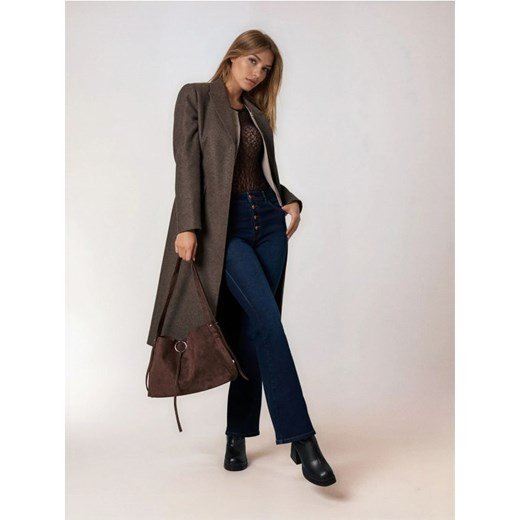 Sinsay - Torba na ramię z imitacji zamszu - brązowy Sinsay One Size Sinsay