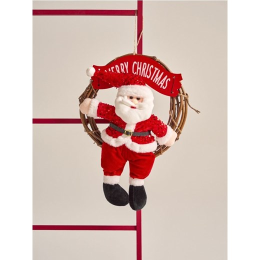 Sinsay - Świąteczny wieniec dekoracyjny z świętym Mikołajem - czerwony ze sklepu Sinsay w kategorii Dekoracje bożonarodzeniowe - zdjęcie 187339081