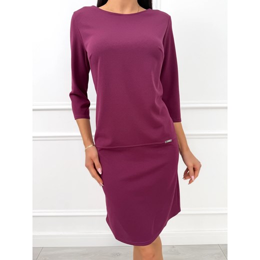 Fioletowa Prosta Sukienka ze sklepu ModnaKiecka.pl w kategorii Sukienki - zdjęcie 187339863