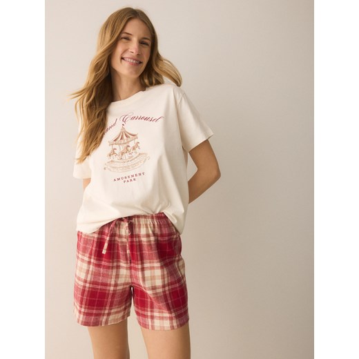 Reserved - Dwuczęściowa piżama z nadrukiem - czerwony ze sklepu Reserved w kategorii Piżamy damskie - zdjęcie 187339962