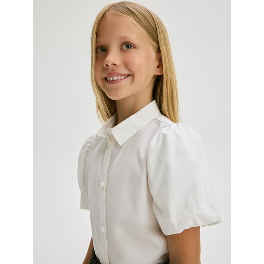 Reserved - Koszula z bufkami - biały Reserved 152 (11 lat) wyprzedaż Reserved