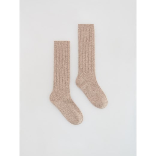 Reserved - Skarpetki z wełną i domieszką kaszmiru - beżowy ze sklepu Reserved w kategorii Skarpetki damskie - zdjęcie 187340000
