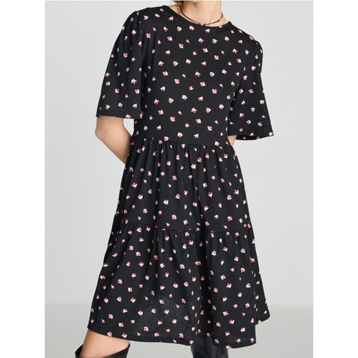 Sinsay - Wzorzysta sukienka mini - czarny ze sklepu Sinsay w kategorii Sukienki - zdjęcie 187340272