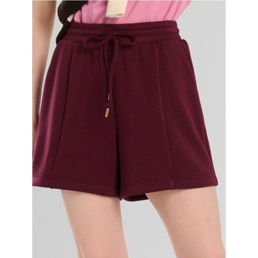 Sinsay - Szorty dresowe z wiązaniem soft touch - bordowy ze sklepu Sinsay w kategorii Szorty - zdjęcie 187340281
