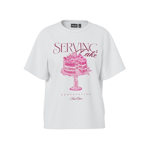 Pieces Koszulka w kolorze białym ze sklepu Limango Polska w kategorii Bluzki damskie - zdjęcie 187340512