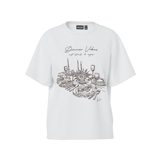 Pieces Koszulka w kolorze białym ze sklepu Limango Polska w kategorii Bluzki damskie - zdjęcie 187340514