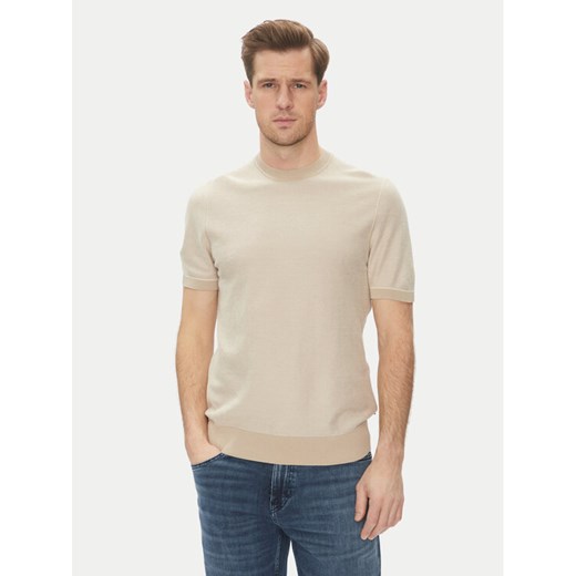 BOSS T-Shirt Jianfranco 50537642 Biały Regular Fit ze sklepu MODIVO w kategorii Swetry męskie - zdjęcie 187341003