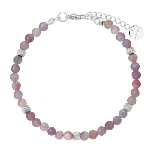 Damska bransoletka z kolorowymi turmalinami srebrne wykończenie stal szlachetna ze sklepu manoki.pl w kategorii Bransoletki - zdjęcie 187342101