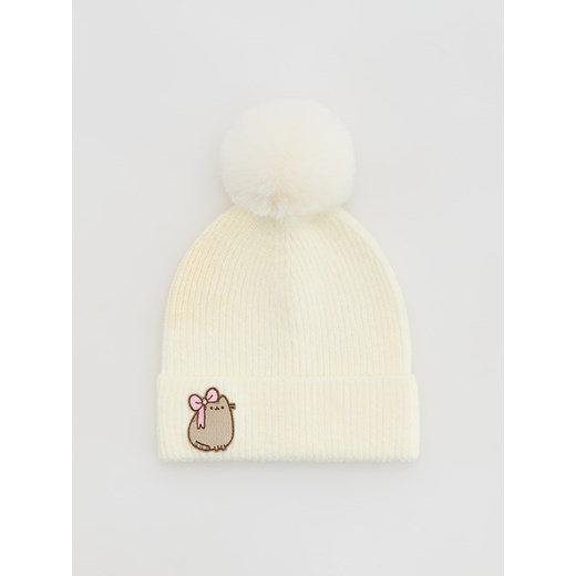 Reserved - Dzianinowa czapka Pusheen - złamana biel ze sklepu Reserved w kategorii Czapki dziecięce - zdjęcie 187342333