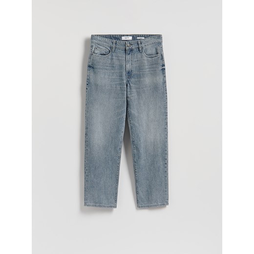 Reserved - Jeansy loose z efektem sprania - granatowy Reserved 33 promocja Reserved