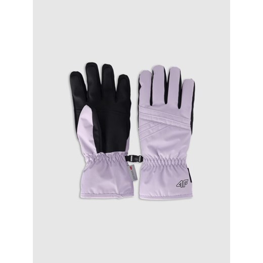 Damskie rękawiczki narciarskie 4F 4FWAW25AFGLF159 - fioletowe ze sklepu Sportstylestory.com w kategorii Rękawiczki damskie - zdjęcie 187343030