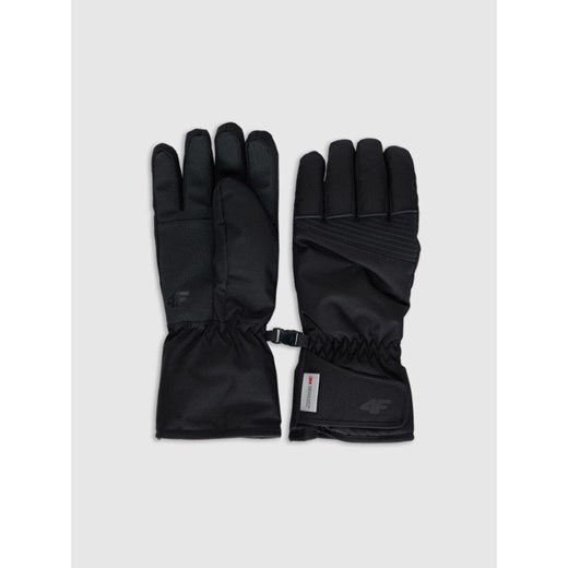 Męskie rękawiczki narciarskie 4F 4FWAW25AFGLM167 - czarne ze sklepu Sportstylestory.com w kategorii Rękawiczki męskie - zdjęcie 187343032
