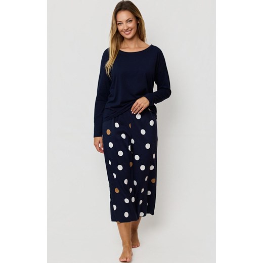 Mefemi bawełniana piżama damska 7/8 Oceane, Kolor granatowy, Rozmiar S, Mefemi ze sklepu Primodo w kategorii Piżamy damskie - zdjęcie 187343822