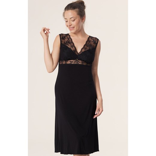 Mefemi długa damska koszula nocna Petra, Kolor czarny, Rozmiar S, Mefemi ze sklepu Primodo w kategorii Koszule nocne - zdjęcie 187343832