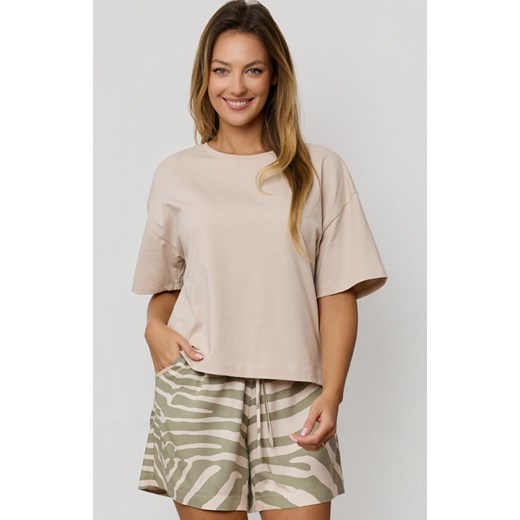 Mefemi krótka piżama damska Selene, Kolor beżowo-oliwkowy, Rozmiar S, Mefemi ze sklepu Primodo w kategorii Piżamy damskie - zdjęcie 187343851