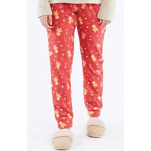 Polarowa świąteczna piżama damska beżowo-czerwona MEDDY, Kolor beżowo-czerwony, Rozmiar L, Sorbetto ze sklepu Primodo w kategorii Piżamy damskie - zdjęcie 187343882