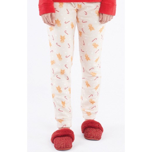 Polarowa świąteczna piżama damska czerwono-beżowa MEDDY, Kolor czerwono-beżowy, Rozmiar L, Sorbetto ze sklepu Primodo w kategorii Piżamy damskie - zdjęcie 187343884