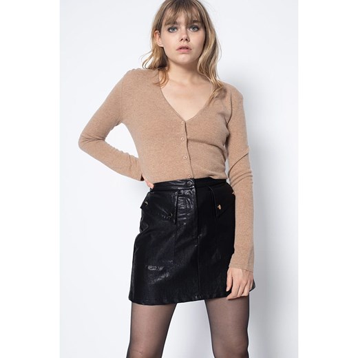 Perfect Cashmere Kaszmirowy kardigan &quot;Paige&quot; w kolorze jasnobrązowym ze sklepu Limango Polska w kategorii Swetry damskie - zdjęcie 187343923