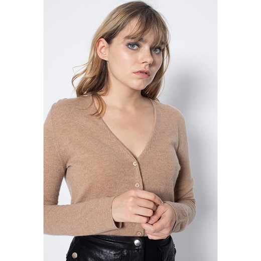Perfect Cashmere Kaszmirowy kardigan &quot;Paige&quot; w kolorze jasnobrązowym Perfect Cashmere XL wyprzedaż Limango Polska