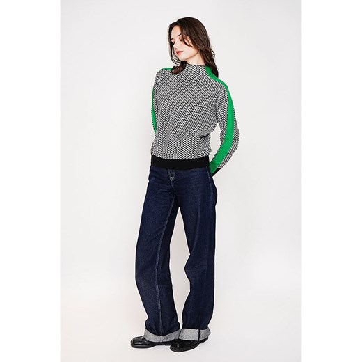 C&amp; Jo Sweter w kolorze czarno-biało-zielonym C& Jo 42 okazyjna cena Limango Polska